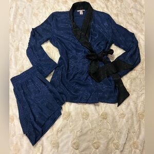 VICTORIA SECRET SLEEPWEAR SET! LUXE ZEBRA Elegant Blue Women's Sleepwear Set HOT